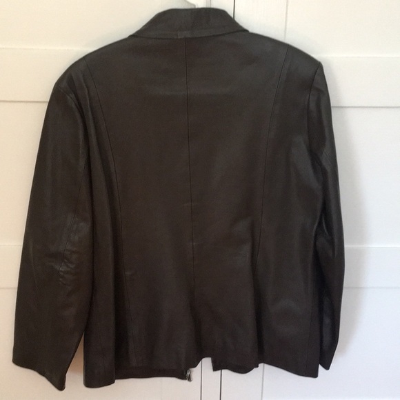 Chocolate Brown Leather Jacket - Picture 3 of 4
